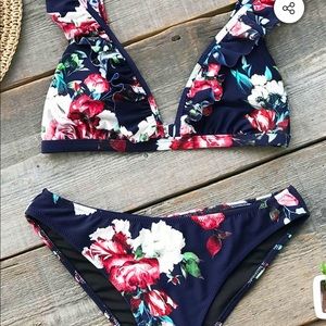 Ruffled Floral Bikini - Medium